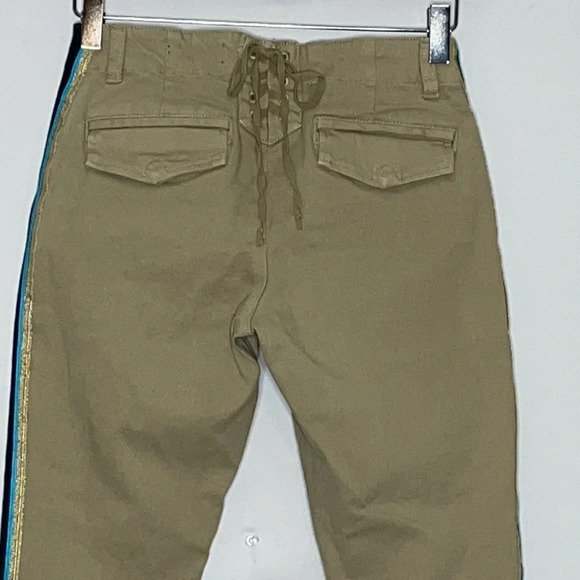 Pam & Gela Uniform Side Stripe Step Hem Pants in Wheat - Size 25 - NWT - Picture 5 of 11